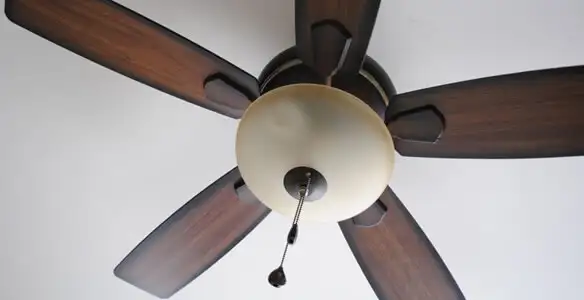 Fully installed ceiling fan with balanced blades and light fixture in Escondido, CA