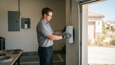 Electric vehicle charger installation by an electrician in Escondido, CA home garage