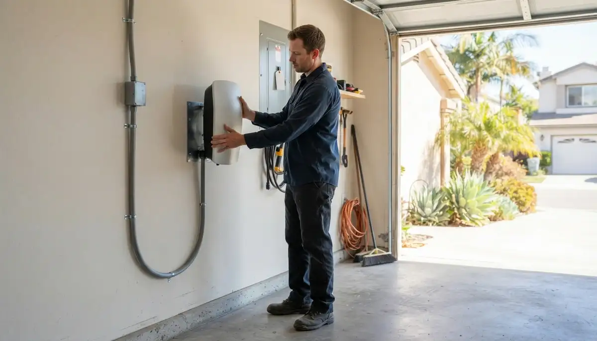 Electric vehicle charger installation with a dedicated circuit in Escondido, CA