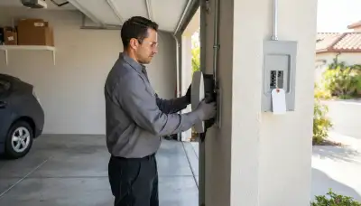 Electrician installs a Level 2 EV charger on a dedicated 240-volt circuit in Escondido, CA