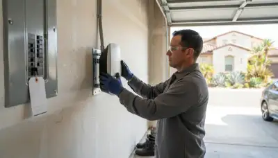 Electric vehicle charger installation with a 240-volt circuit in an Escondido, CA garage