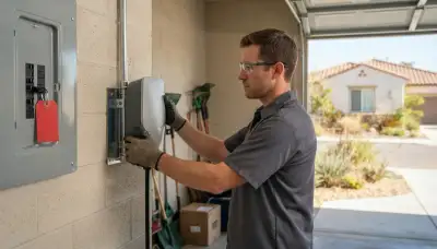 Electric vehicle charger installation with protected garage conduit in Escondido, CA