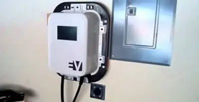 Electric car charger installation with wall-mounted EV charging station in Escondido, CA