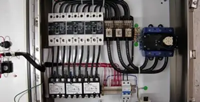 Electrical panel installation with organized circuit breakers and wiring in Escondido, CA