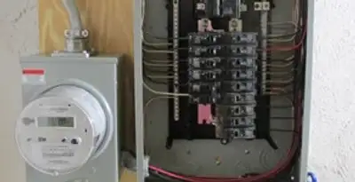 electrical panel upgrade service showing outdated electrical panel prepared for professional replacement in Escondido, CA