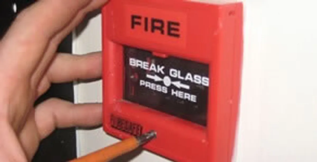 fire alarm installation service showing manual fire alarm pull station installed by licensed electricians in Escondido, CA