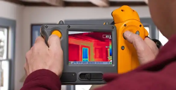 home energy audit service capturing thermal readings to analyze insulation and electrical efficiency in Escondido, CA