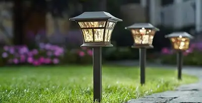 landscape lighting installation services with professionally installed pathway lights in Escondido, CA