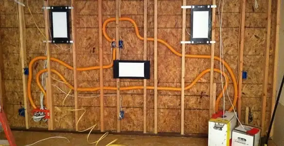 new construction wiring project displaying complete electrical system layout installed by professionals in Escondido, CA