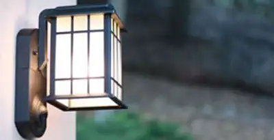 security light installation services with professionally mounted exterior wall light in Escondido, CA