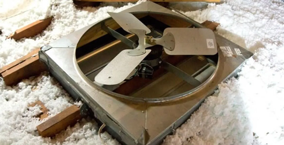 whole house fan installation services with attic-mounted ventilation unit in Escondido, CA